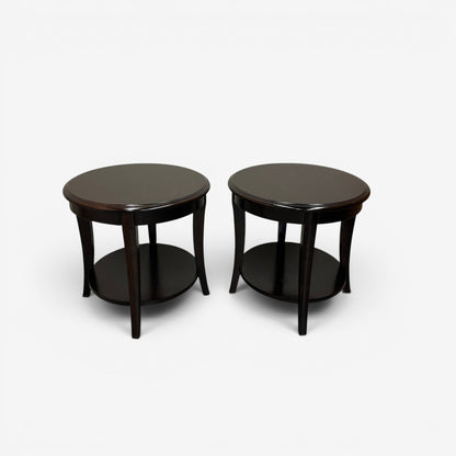 Modern Dark Oval Side Tables Set