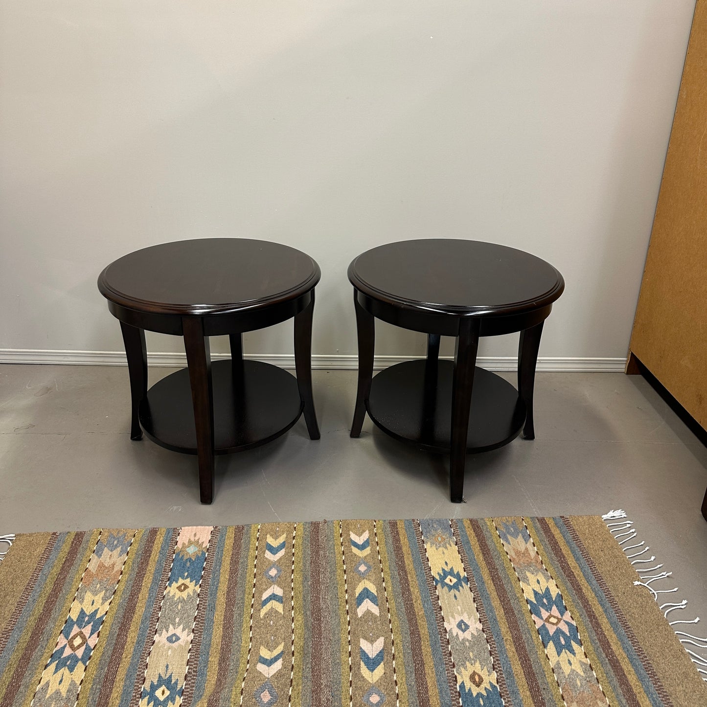 Modern Dark Oval Side Tables Set