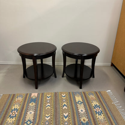 Modern Dark Oval Side Tables Set