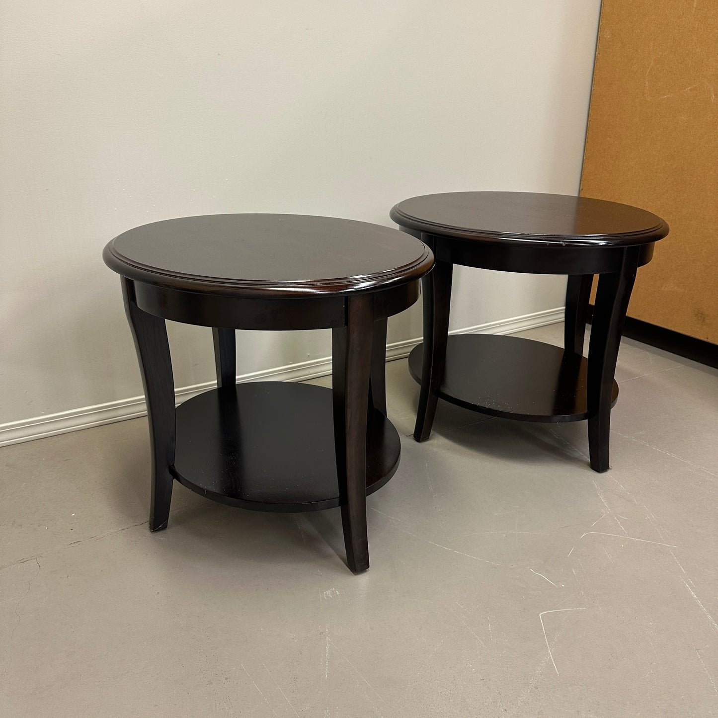 Modern Dark Oval Side Tables Set