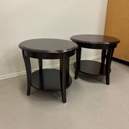 Modern Dark Oval Side Tables Set