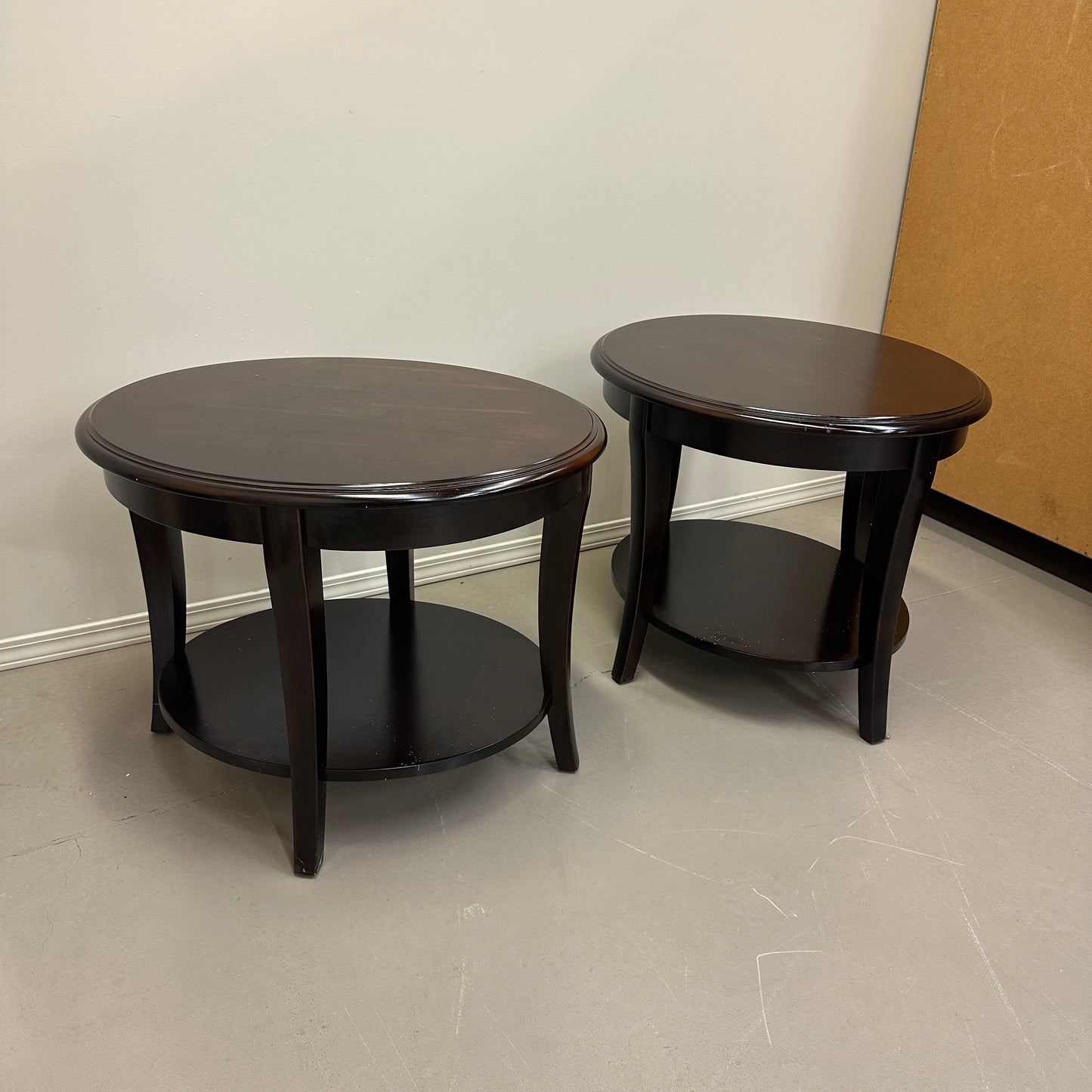 Modern Dark Oval Side Tables Set