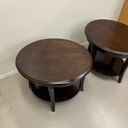 Modern Dark Oval Side Tables Set