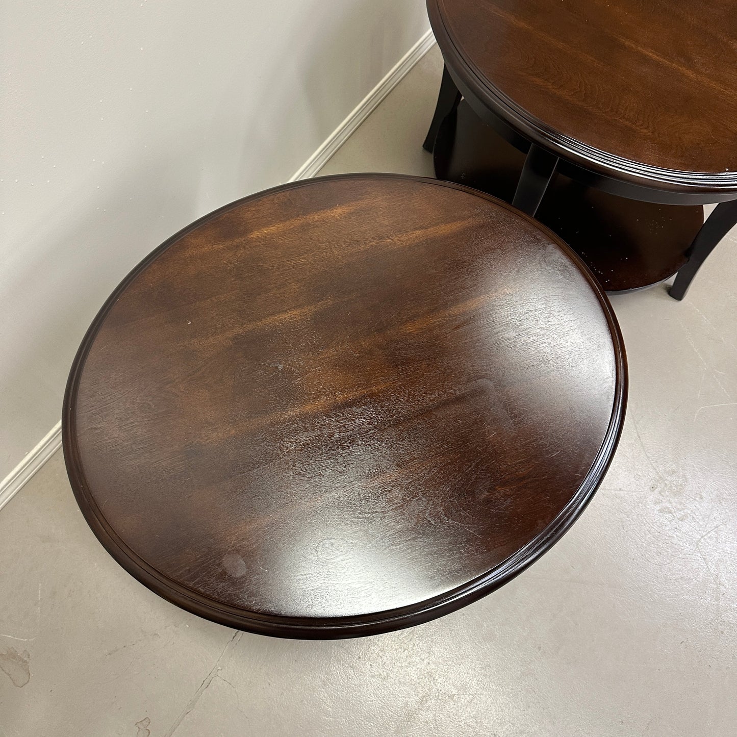 Modern Dark Oval Side Tables Set