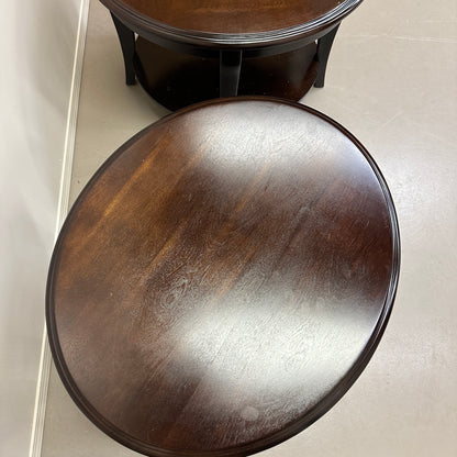 Modern Dark Oval Side Tables Set