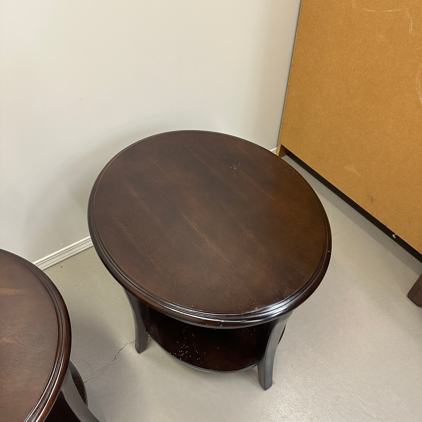 Modern Dark Oval Side Tables Set
