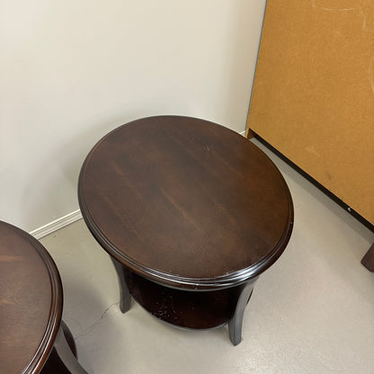 Modern Dark Oval Side Tables Set