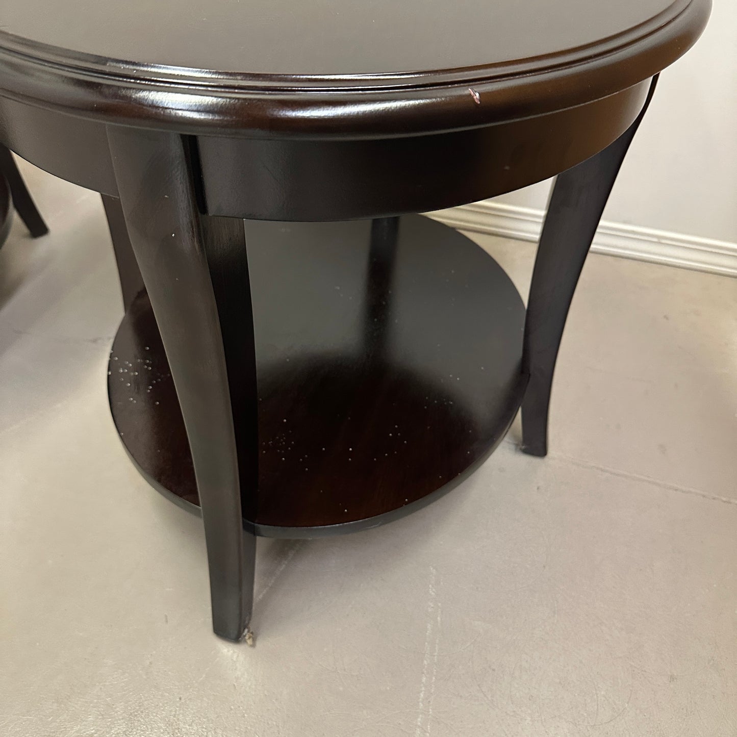 Modern Dark Oval Side Tables Set