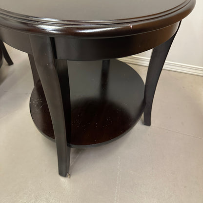Modern Dark Oval Side Tables Set