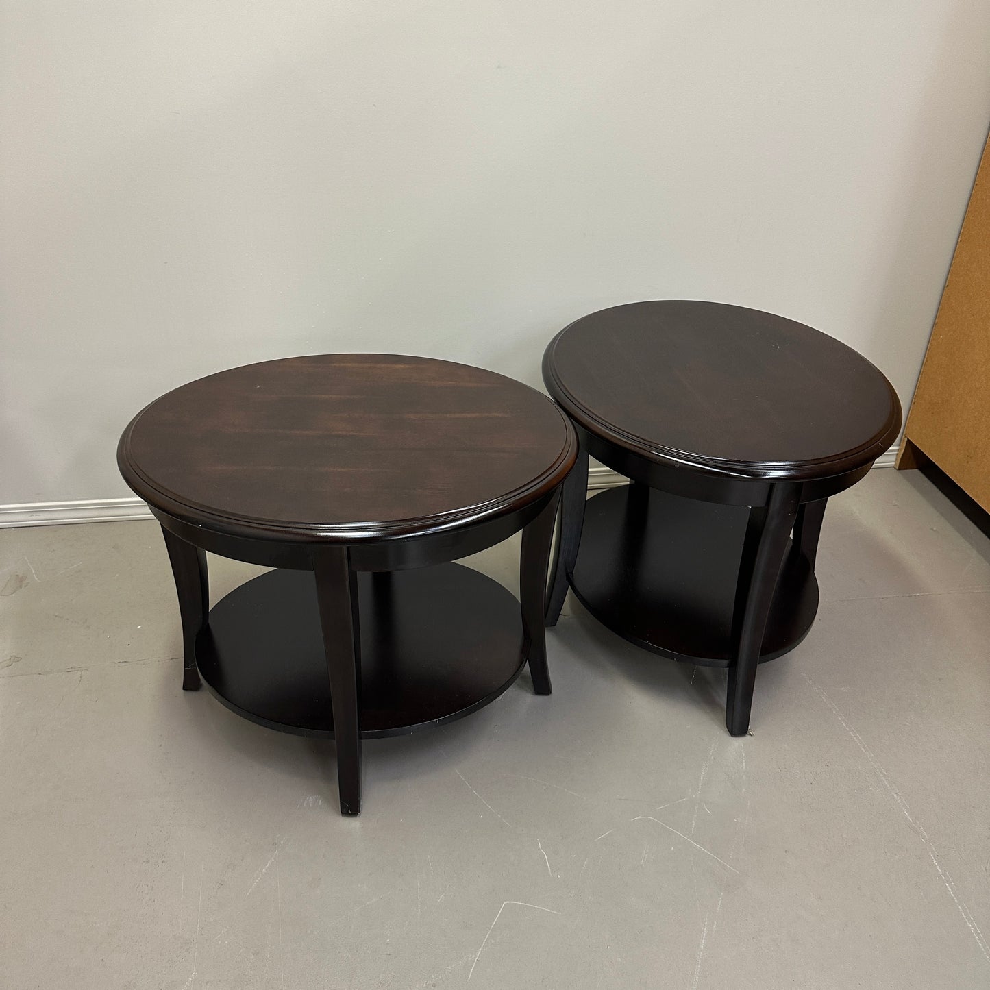 Modern Dark Oval Side Tables Set