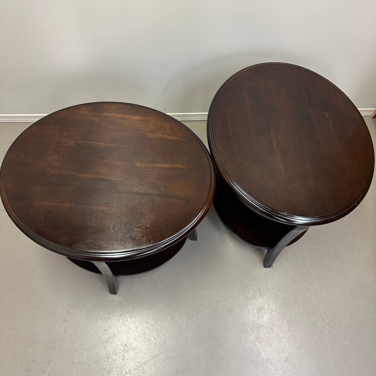 Modern Dark Oval Side Tables Set