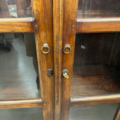 Vintage Indian Teak Display Cabinet with Brass Studs