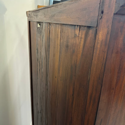 Vintage Indian Teak Display Cabinet with Brass Studs