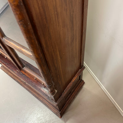Vintage Indian Teak Display Cabinet with Brass Studs