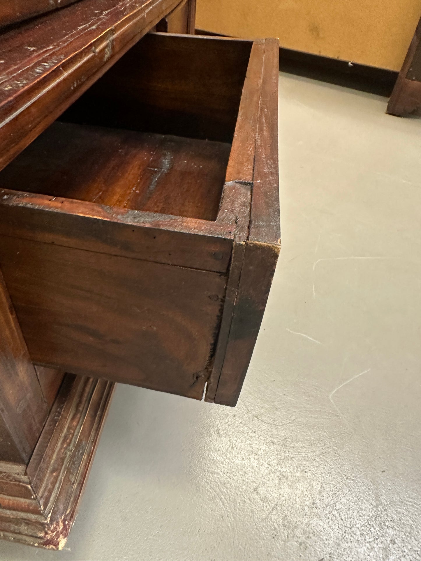 Vintage Indian Teak Display Cabinet with Brass Studs