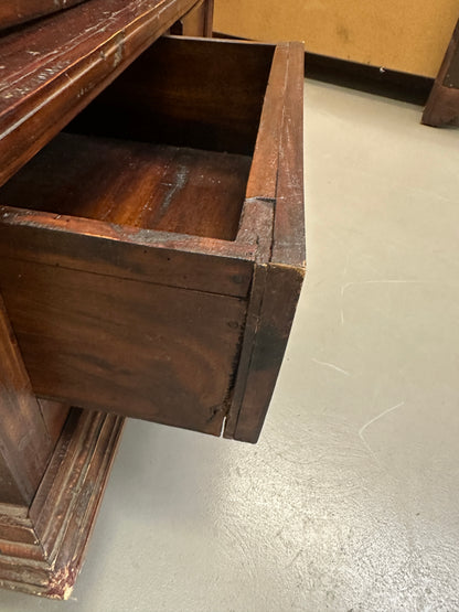 Vintage Indian Teak Display Cabinet with Brass Studs