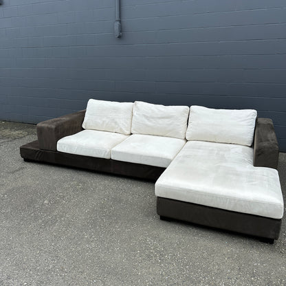Alcantara Design Sectional with Back Shelf