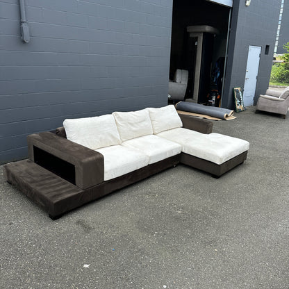 Alcantara Design Sectional with Back Shelf
