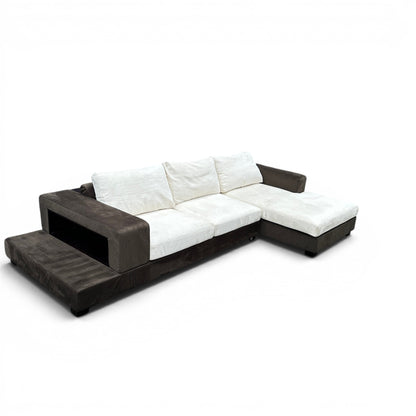 Alcantara Design Sectional with Back Shelf