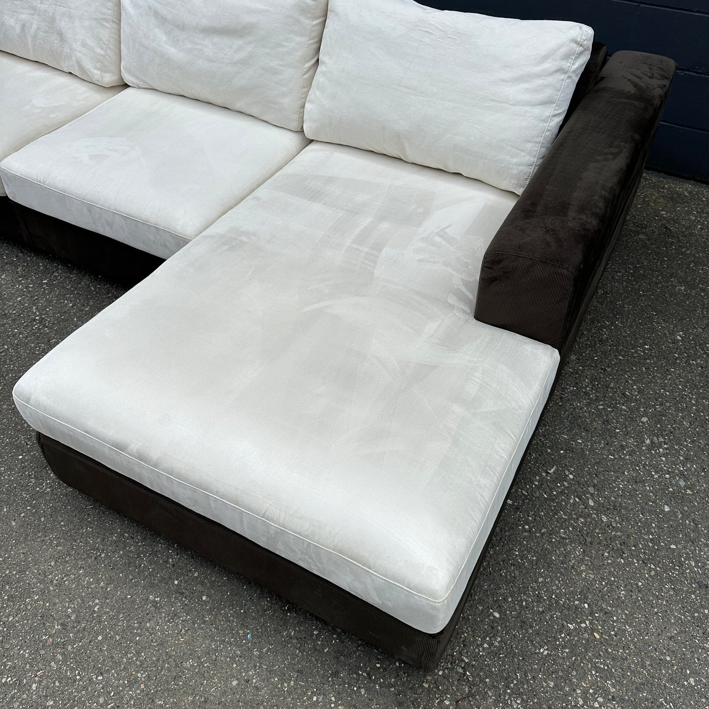Alcantara Design Sectional with Back Shelf