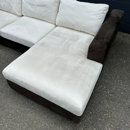 Alcantara Design Sectional with Back Shelf