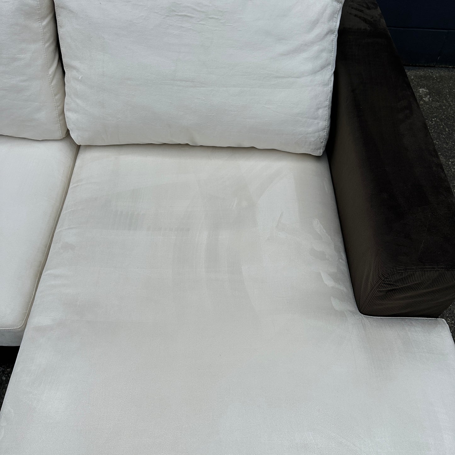 Alcantara Design Sectional with Back Shelf