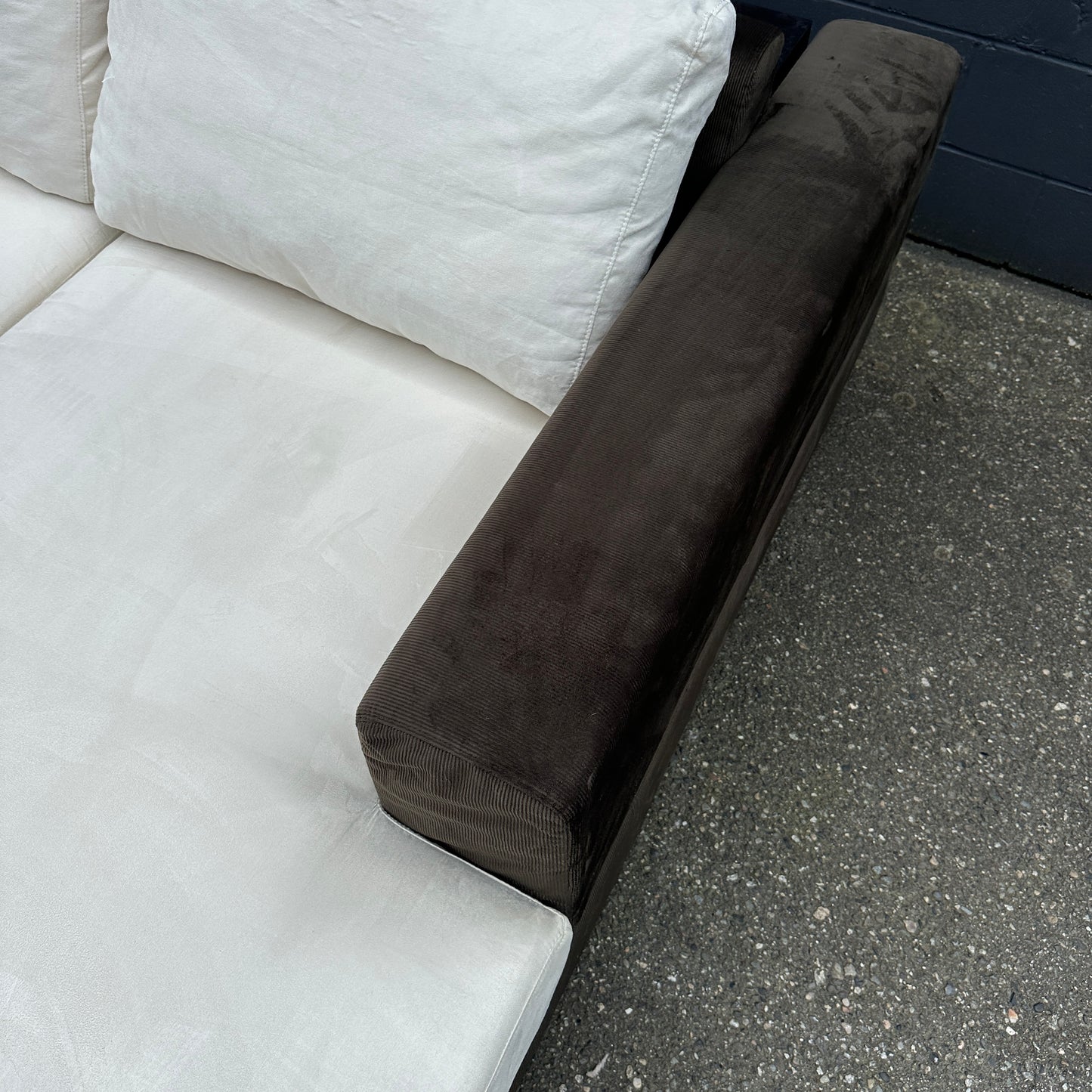 Alcantara Design Sectional with Back Shelf