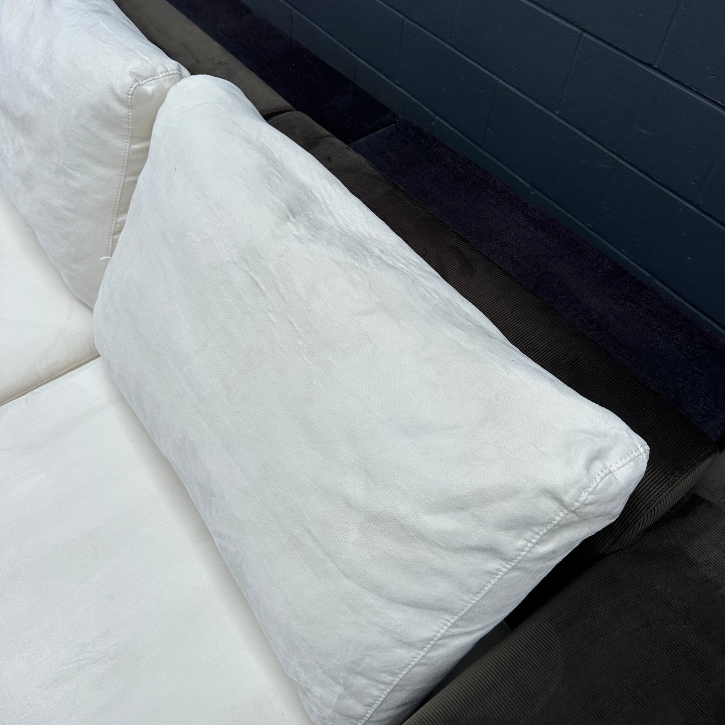 Alcantara Design Sectional with Back Shelf