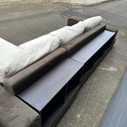 Alcantara Design Sectional with Back Shelf