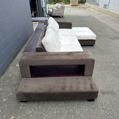 Alcantara Design Sectional with Back Shelf