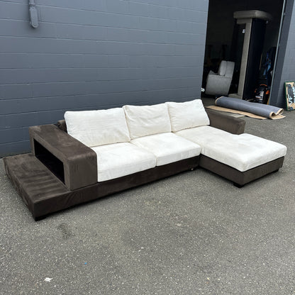 Alcantara Design Sectional with Back Shelf