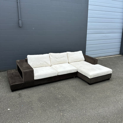 Alcantara Design Sectional with Back Shelf