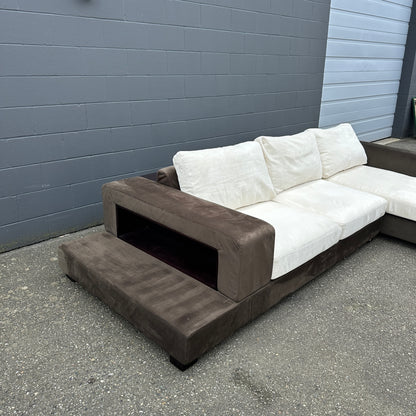 Alcantara Design Sectional with Back Shelf