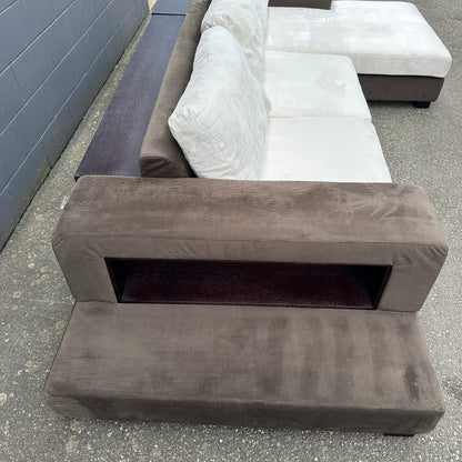 Alcantara Design Sectional with Back Shelf