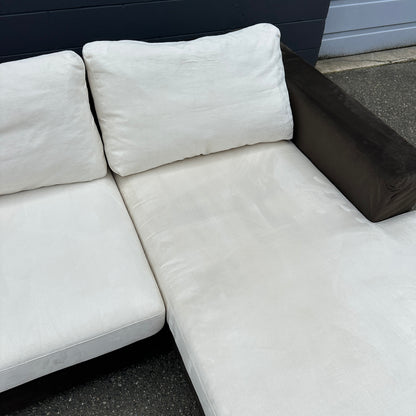 Alcantara Design Sectional with Back Shelf