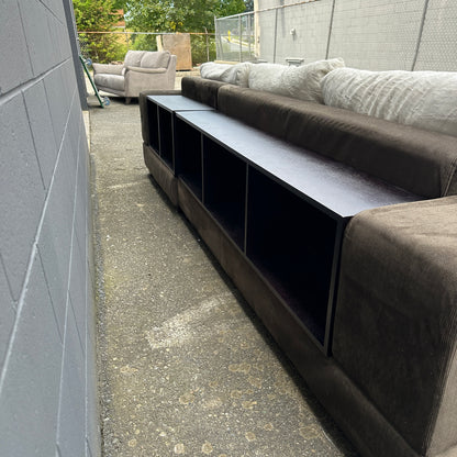 Alcantara Design Sectional with Back Shelf