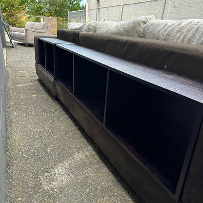 Alcantara Design Sectional with Back Shelf