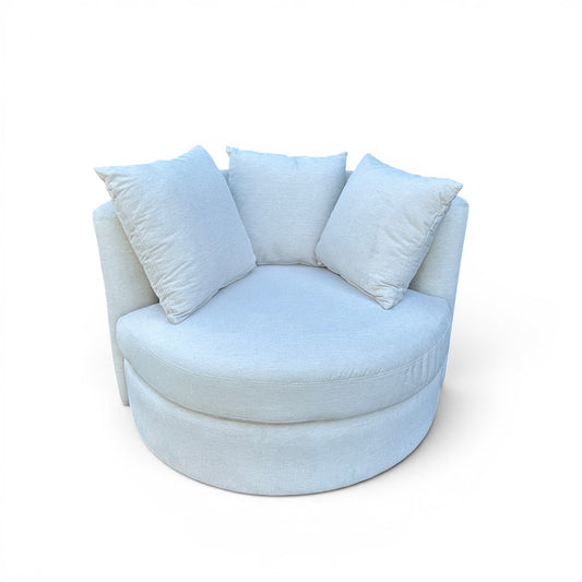 JL Roundabout Cuddle Swivel Chair - Merit Snow