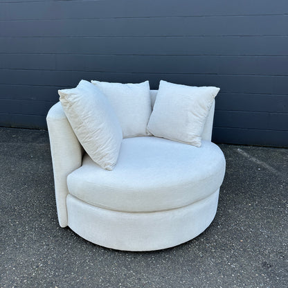 JL Roundabout Cuddle Swivel Chair - Merit Snow