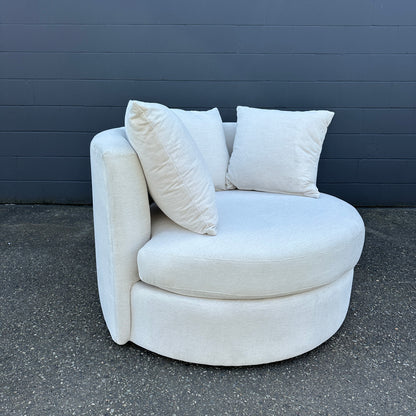 JL Roundabout Cuddle Swivel Chair - Merit Snow