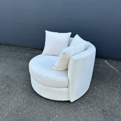 JL Roundabout Cuddle Swivel Chair - Merit Snow