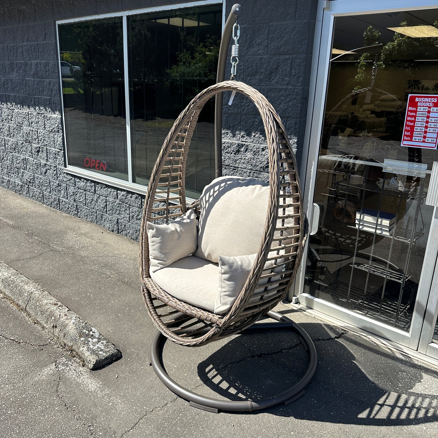 Braided Woven Egg Patio Swing