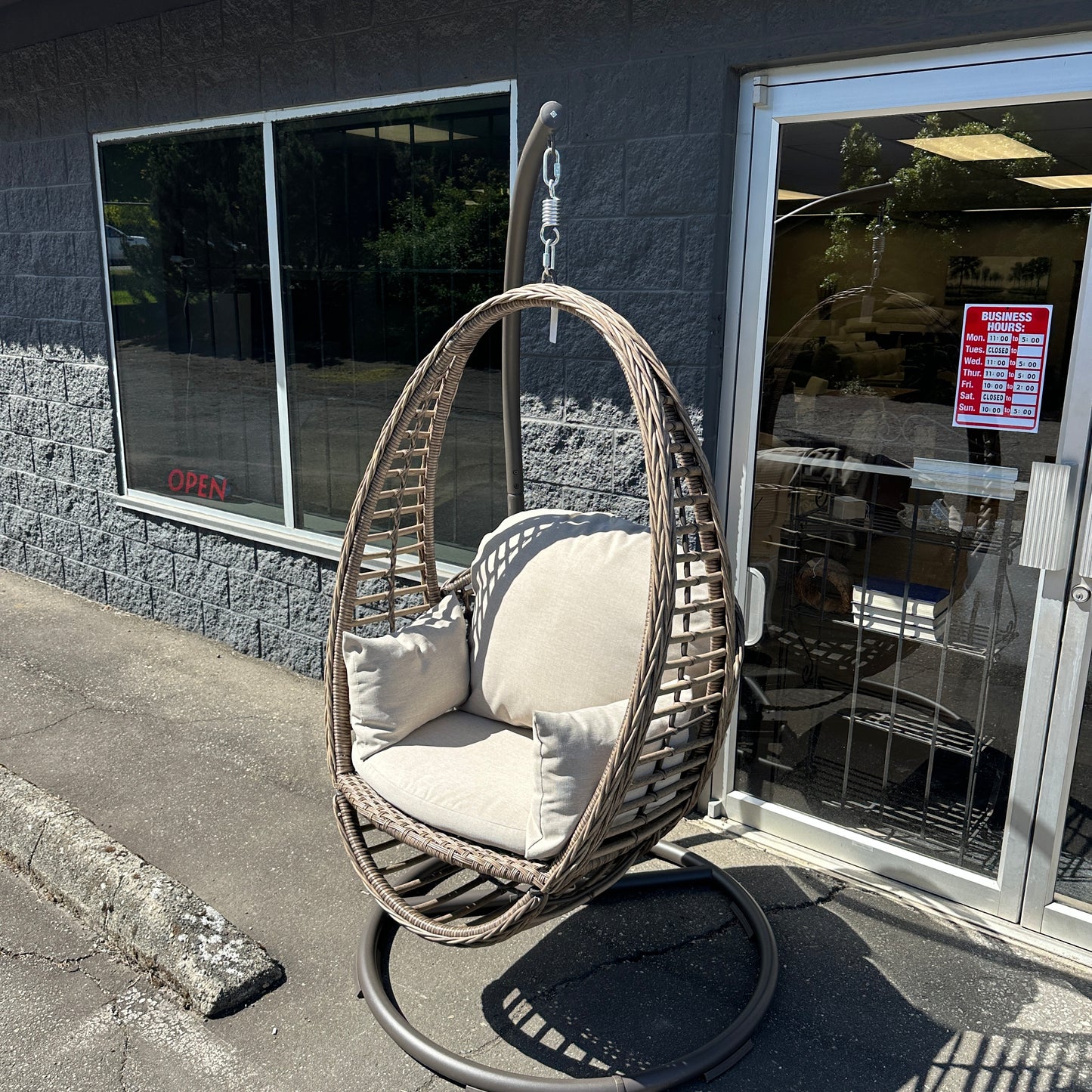 Braided Woven Egg Patio Swing
