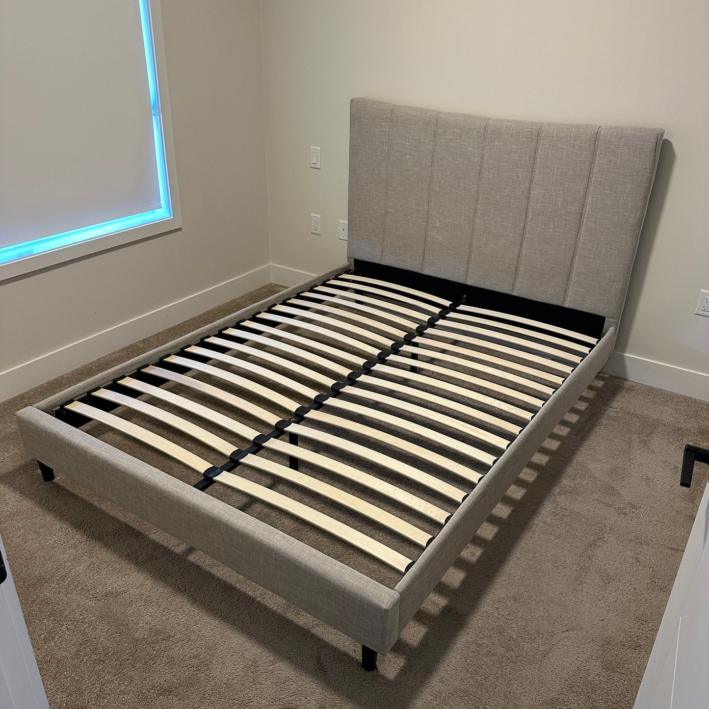 Upholstered Platform Bed - Queen Size
