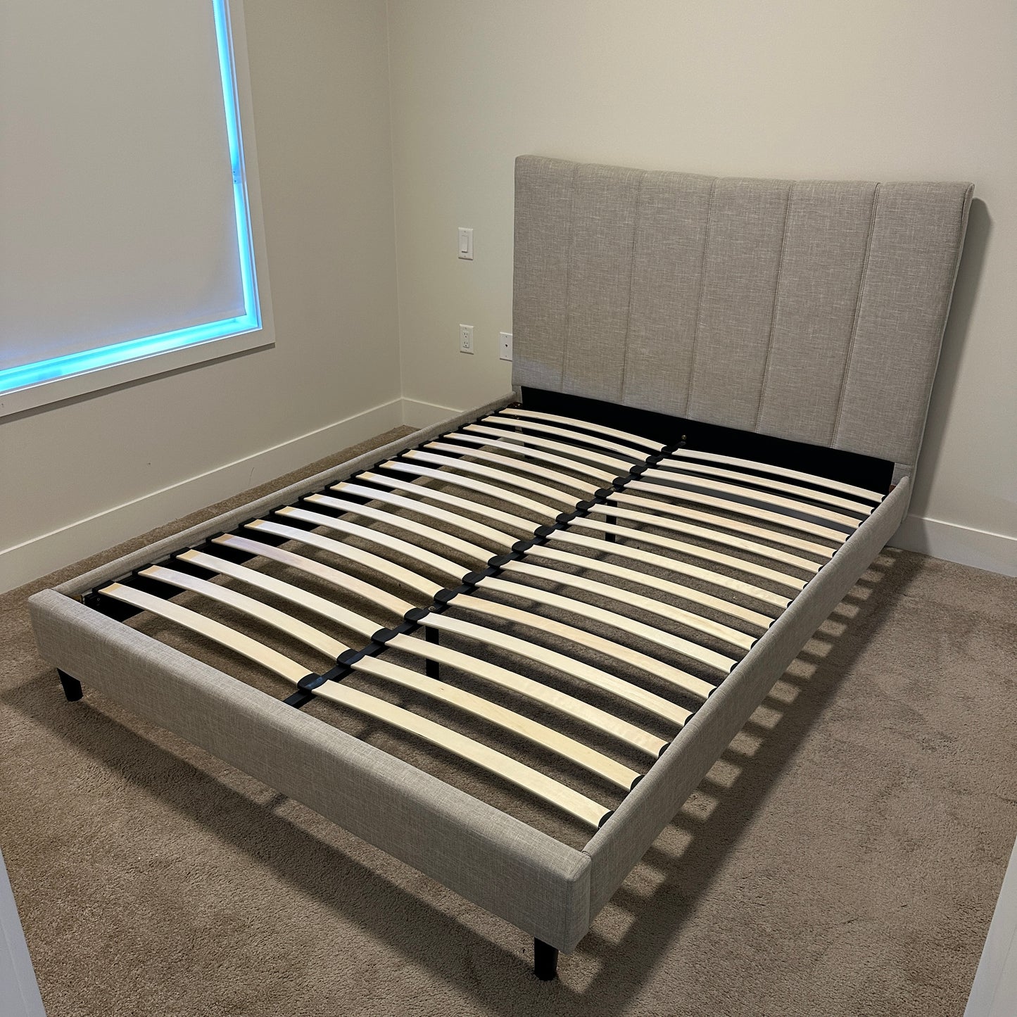 Upholstered Platform Bed - Queen Size