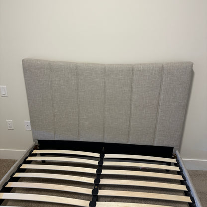 Upholstered Platform Bed - Queen Size