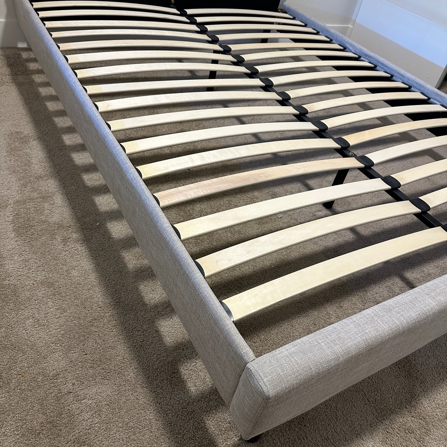 Upholstered Platform Bed - Queen Size