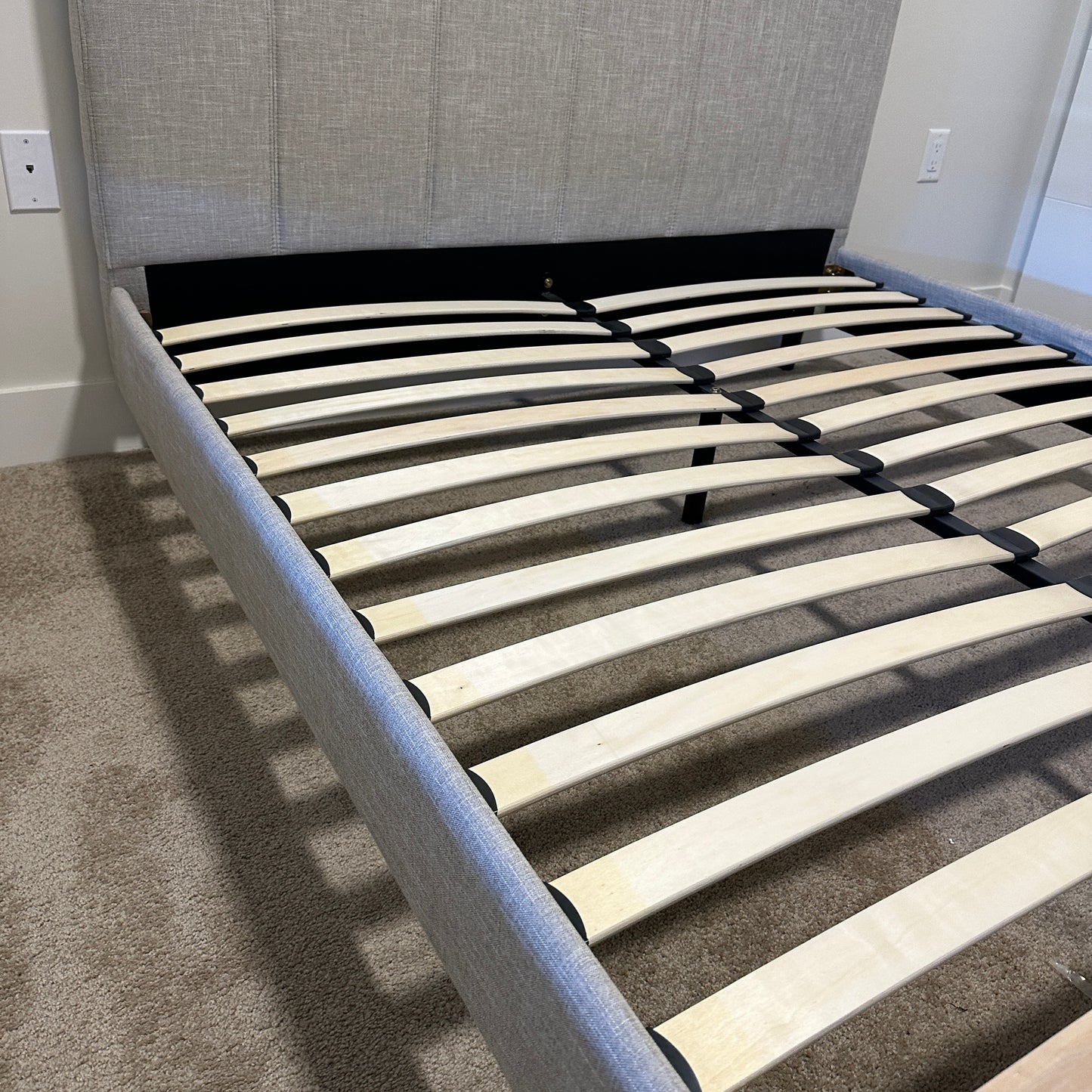 Upholstered Platform Bed - Queen Size