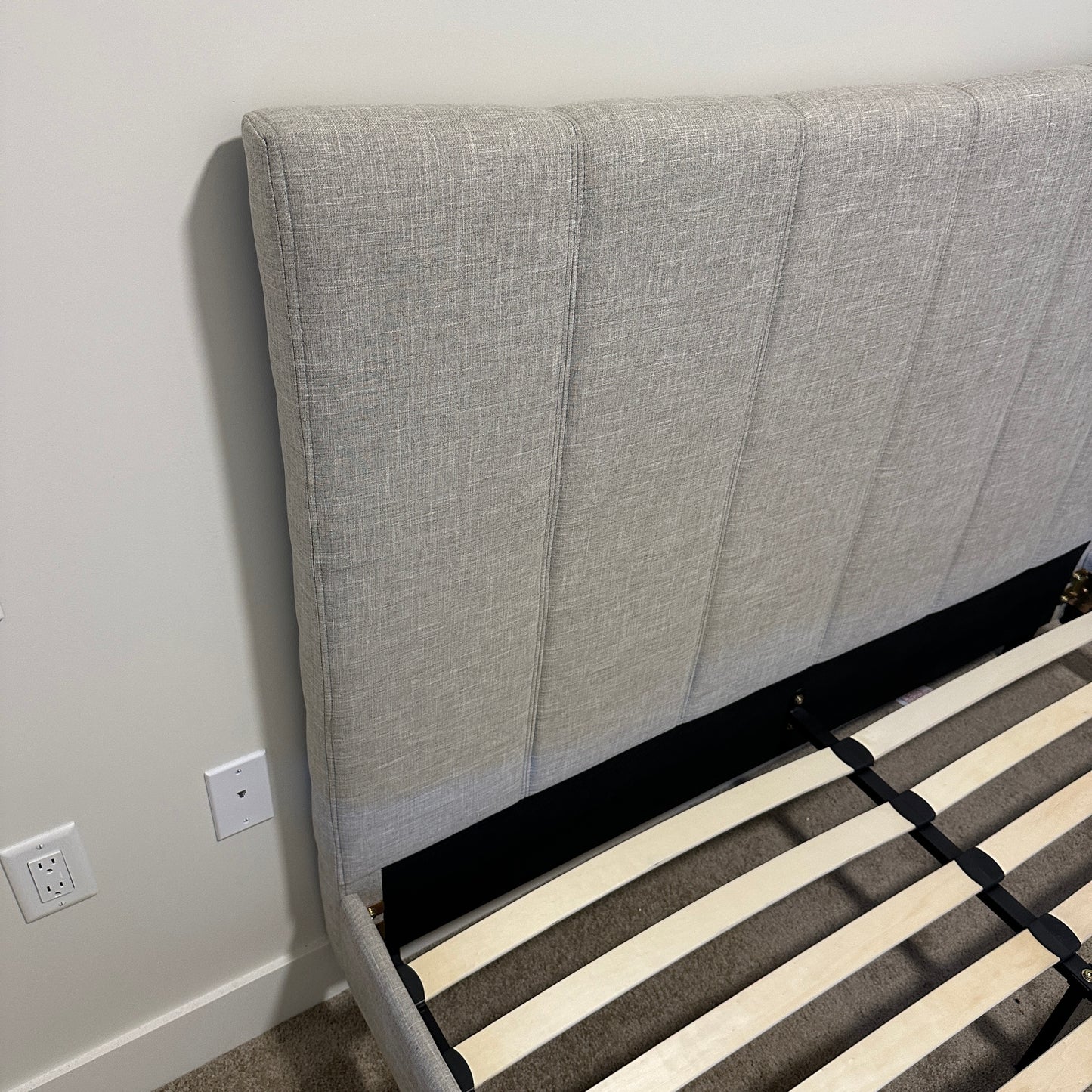 Upholstered Platform Bed - Queen Size