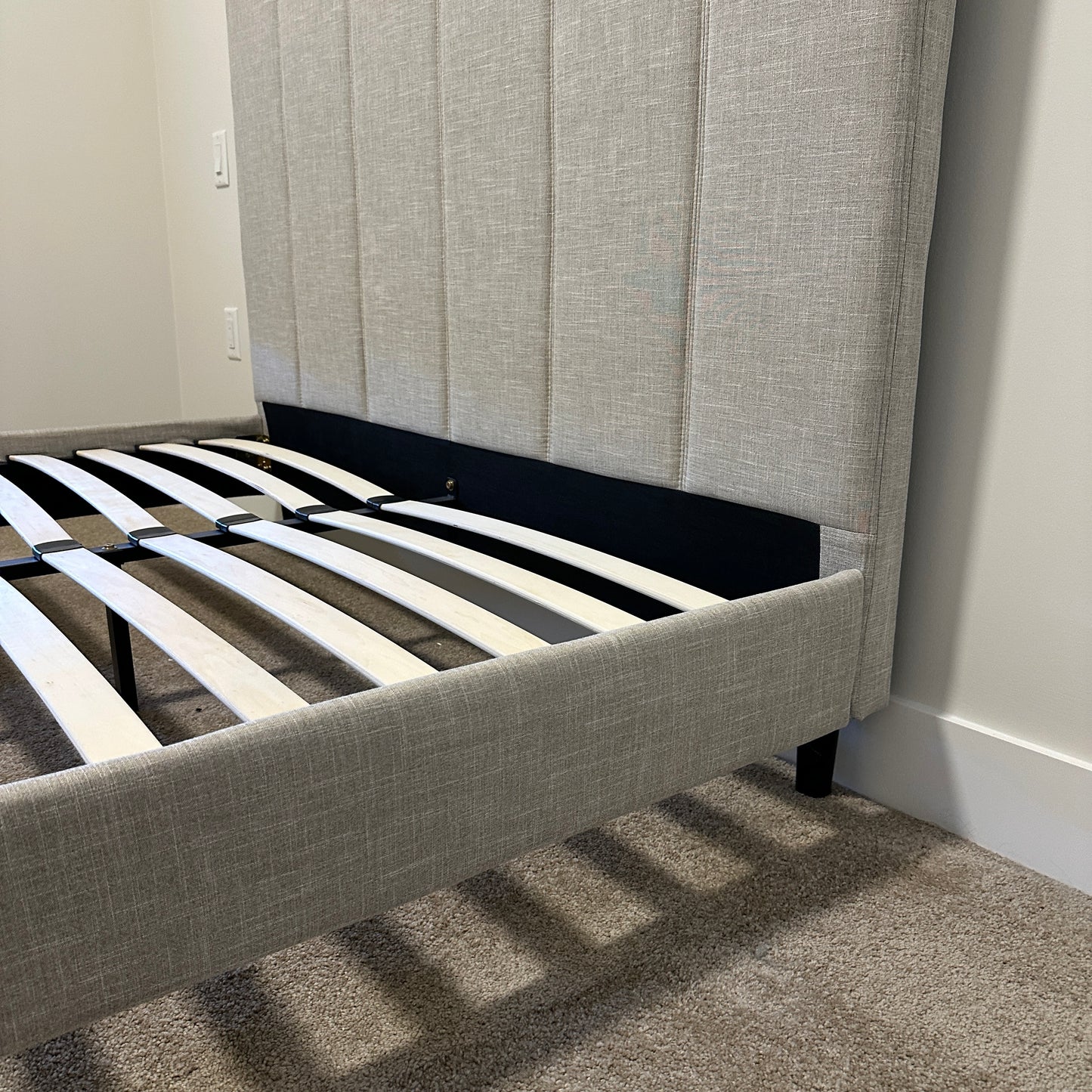 Upholstered Platform Bed - Queen Size